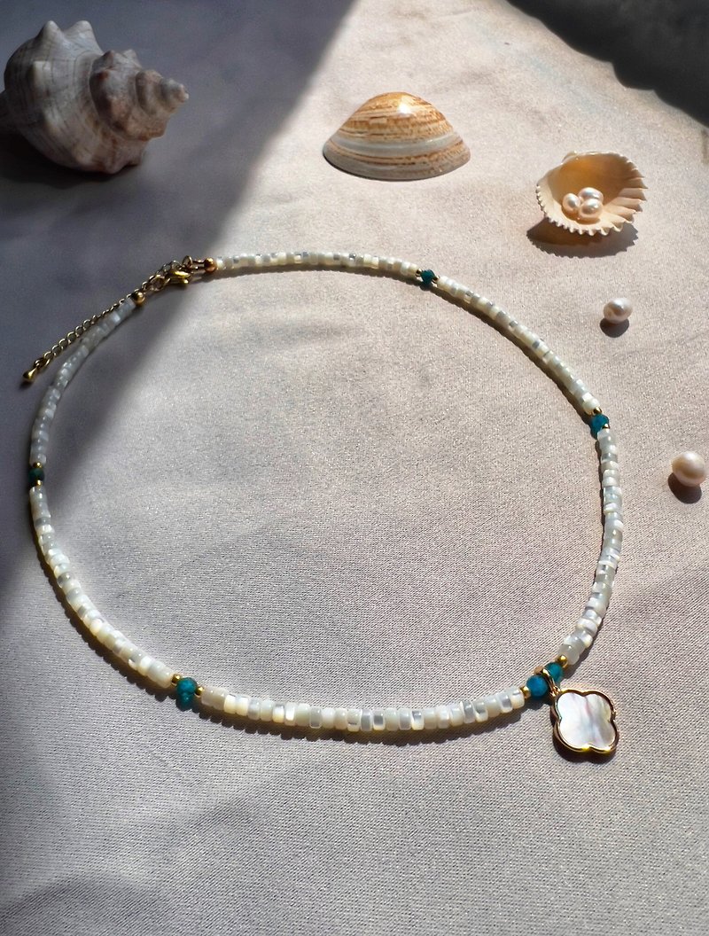 Choker Necklace, Apatite Necklace, Pearl Necklace, Women Jewelry, Beaded Choker - 項鍊 - 寶石 白色