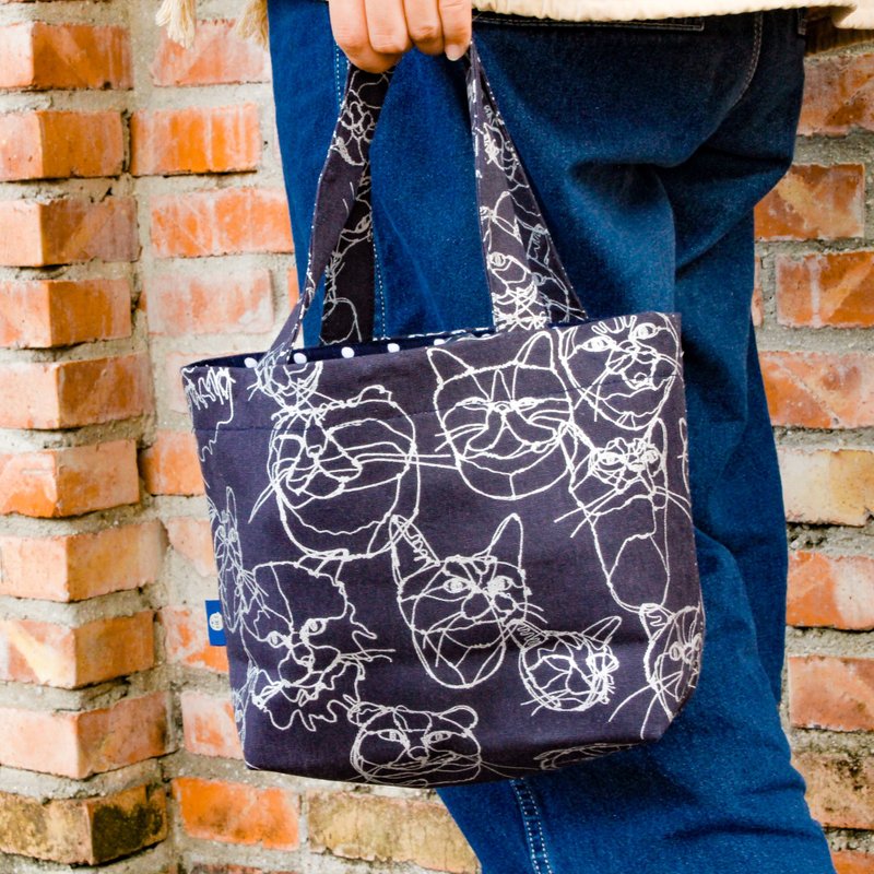 [Ella & Linen . - กระเป๋าถือ - ผ้าฝ้าย/ผ้าลินิน สีดำ