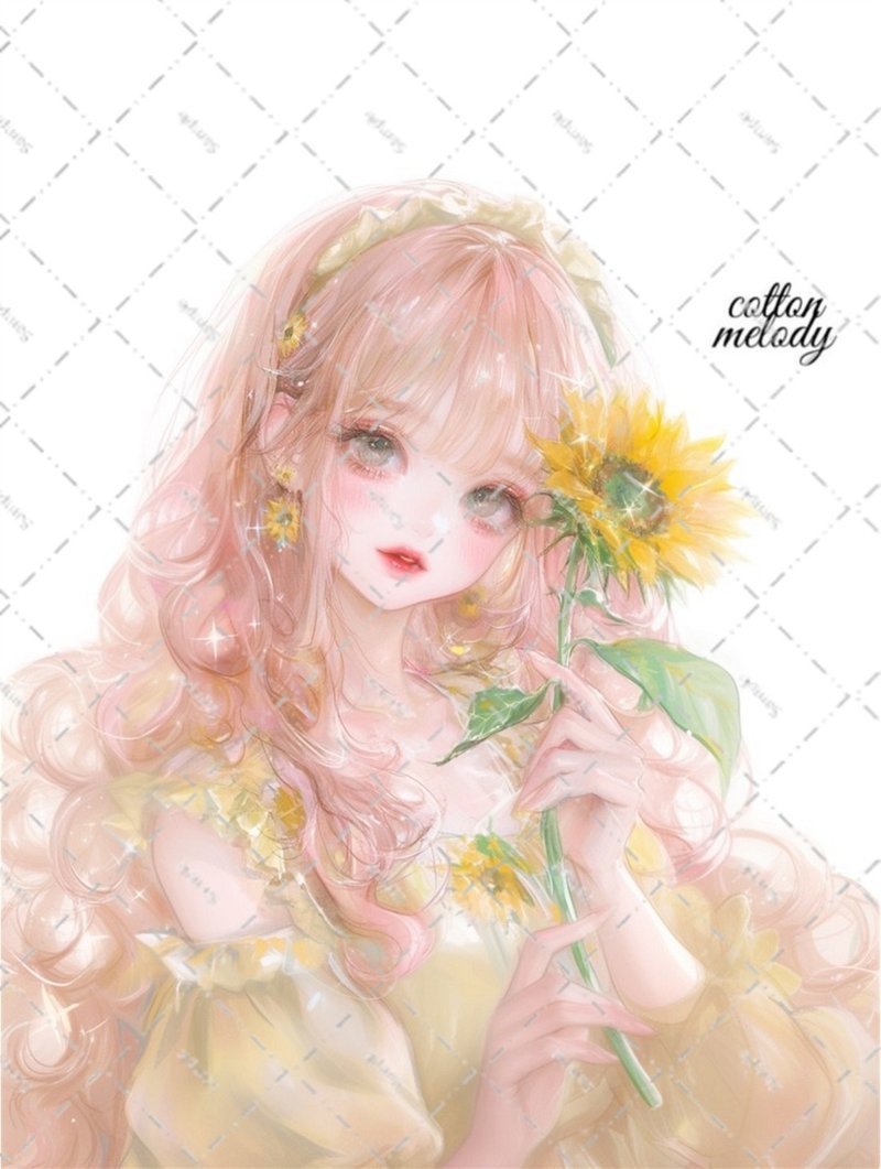 original sticker no.5864 人物ステッカー オリジナルステッカー 人物ステッカー 女の子ステッカー オリジナル人物ステッカー - 貼紙 - 紙 