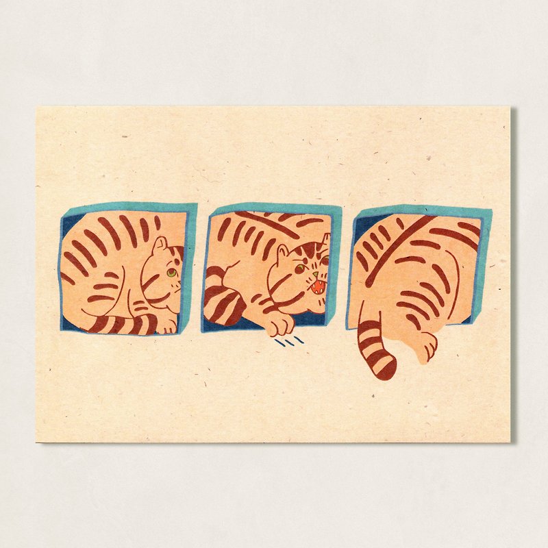 弁当の猫絵葉書 / 隠れる - カード・はがき - 紙 ホワイト