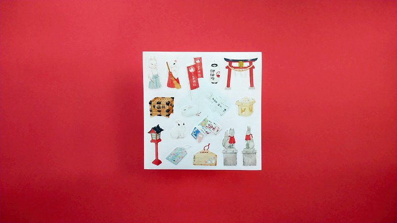 Bunny shrine sticker - Stickers - Paper Red