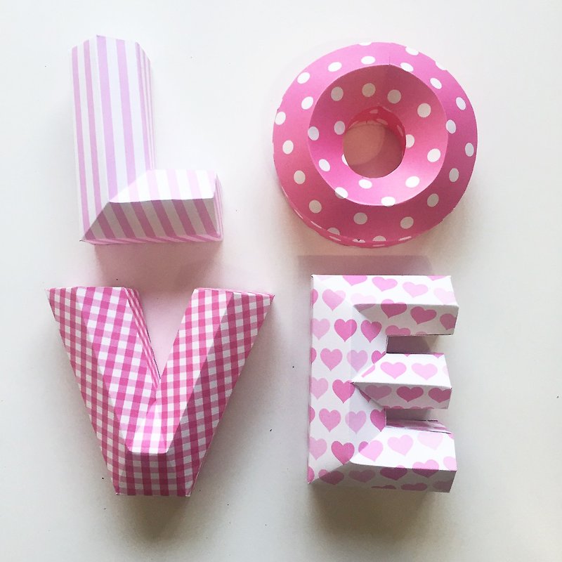 Wedding / wedding props / LOVE / three-dimensional character / small money / pink - Items for Display - Paper Pink