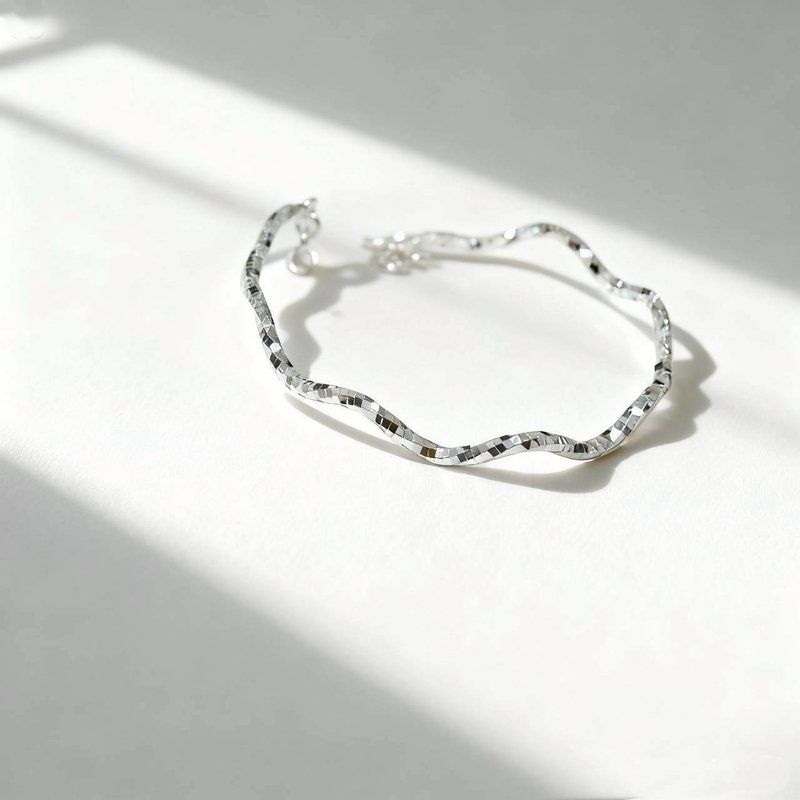 波浪切面純銀手環 - 手鍊/手環 - 其他金屬 