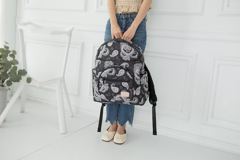 Orderly and elegant placement [large capacity storage] large back-Paisley - Diaper Bags - Polyester Black