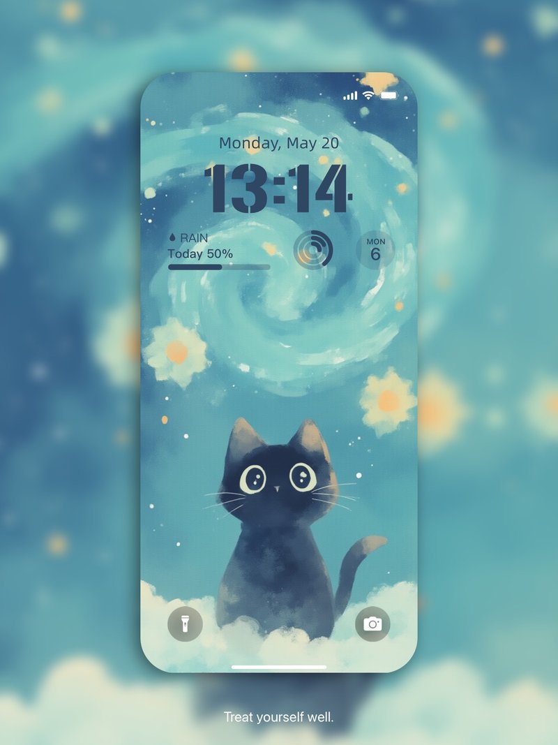 【數碼】手機桌布 | 星空下的貓貓 - 電腦手機桌布/貼圖/App 圖示 - 其他材質 