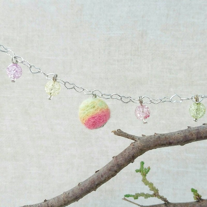 Handmade Felt Ball Bracelet - Bracelets - Wool Multicolor
