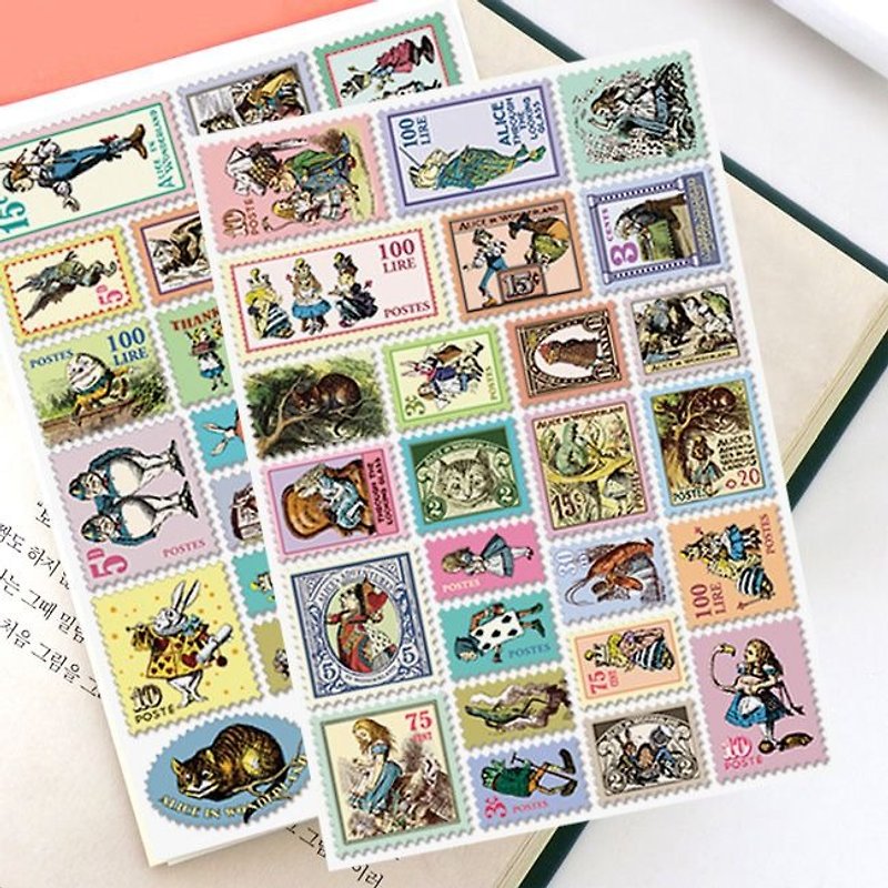 7321 Desgin-授權郵票貼紙組V4-愛麗絲B02,7321-04351 - 貼紙 - 紙 多色