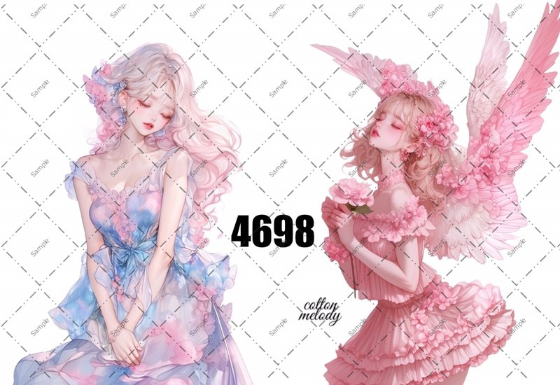 original sticker no.4698 人物ステッカー オリジナルステッカー オリジナル人物ステッカー 装飾ステッカー cotton melody - 貼紙 - 紙 