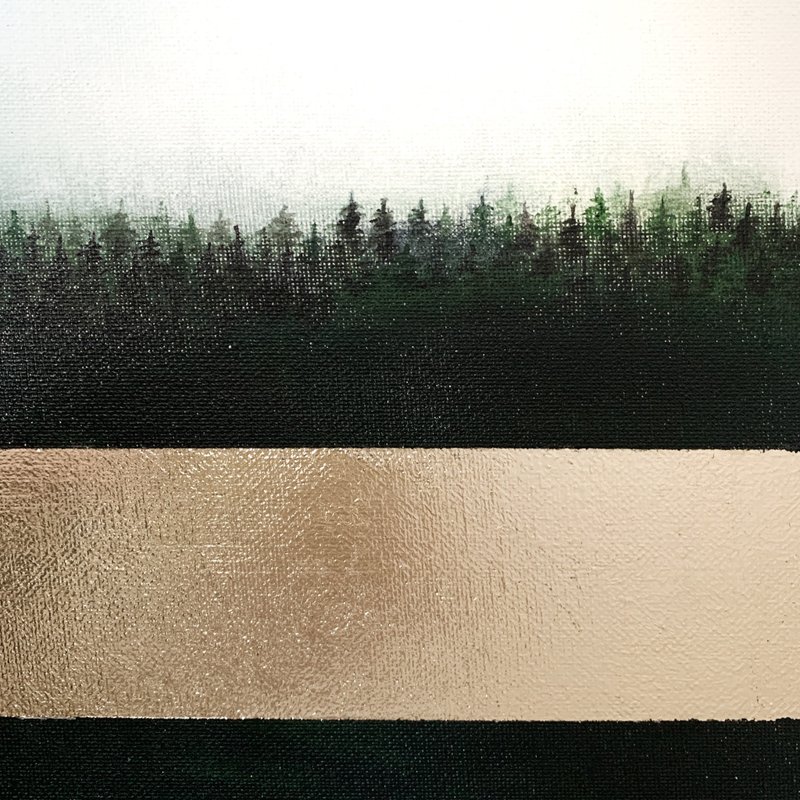 Minimalist landscape painting, Abstract forest wall art, Abstraction painting - 壁貼/牆壁裝飾 - 壓克力 白色