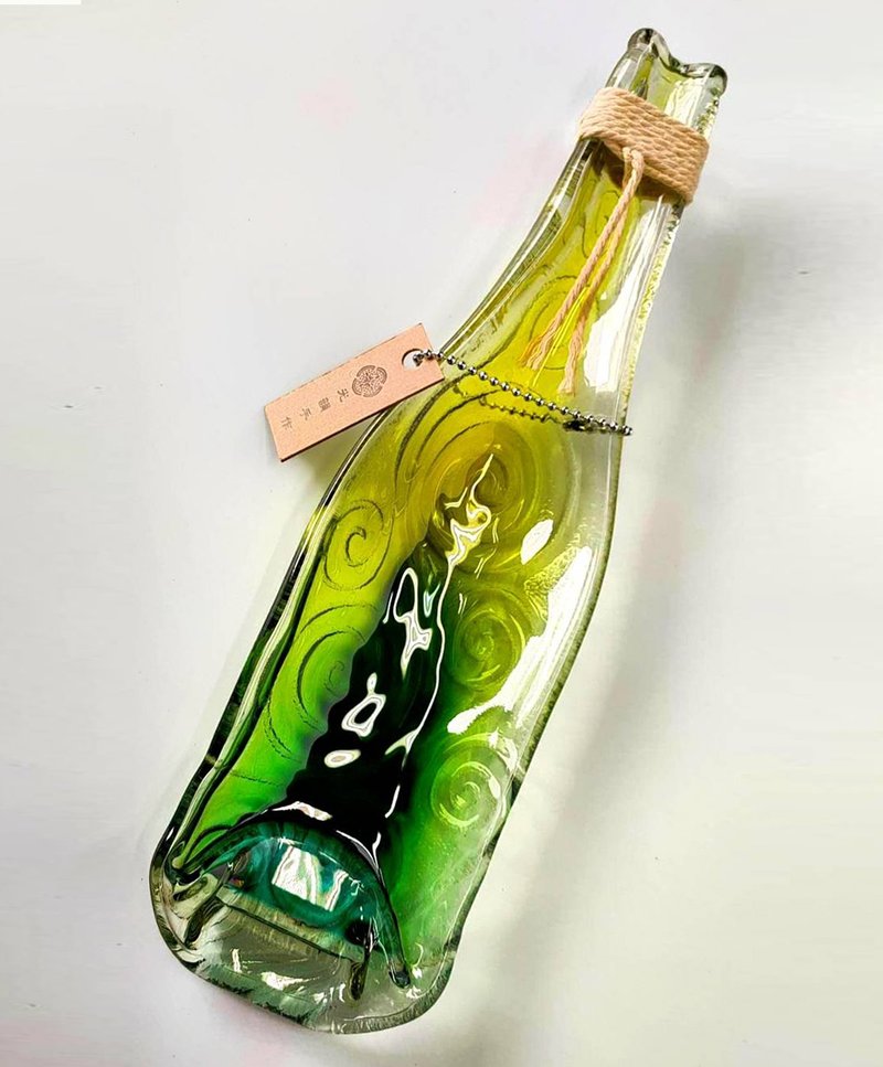 酒瓶窯燒盤 窯燒玻璃 酒瓶 禮品 - 盤子/餐盤/盤架 - 玻璃 