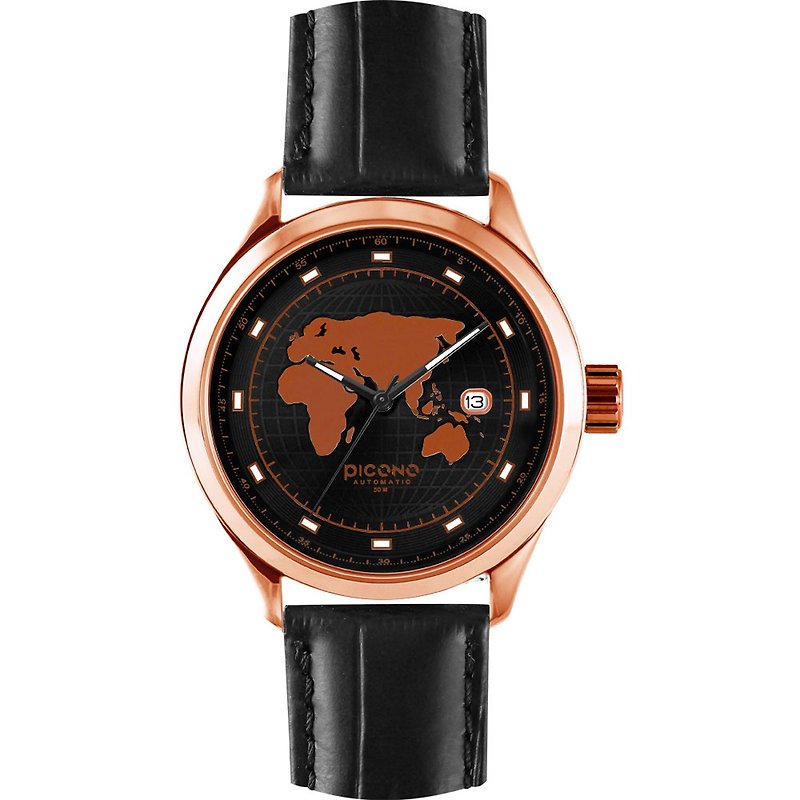 【PICONO】國際系列‧放眼國際-玫瑰金 / WD-9903 - 女裝錶 - 其他金屬 黑色