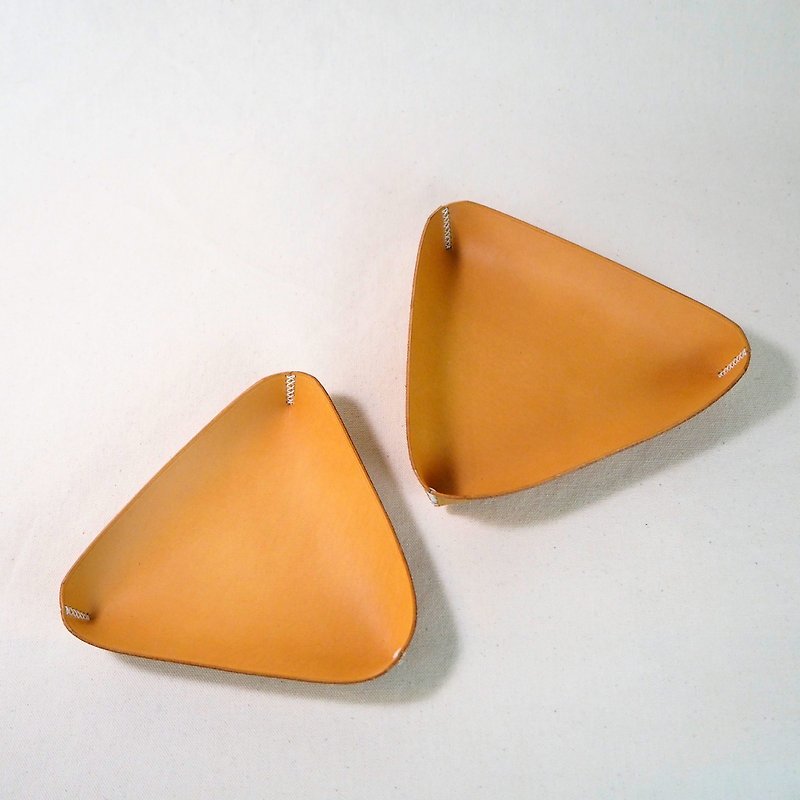 Genuine Leather Storage Orange - Triangular storage tray
