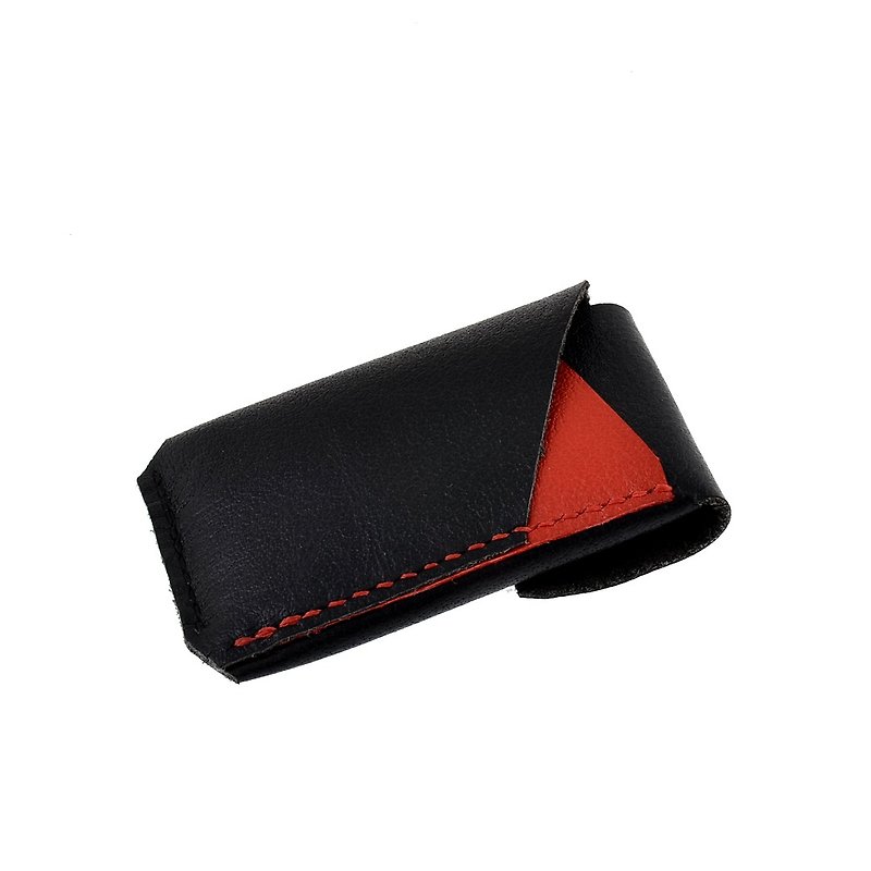 [U6.JP6 Handmade Leather Goods]-Hand-stitched universal wallet for men and women - Wallets - Genuine Leather Black