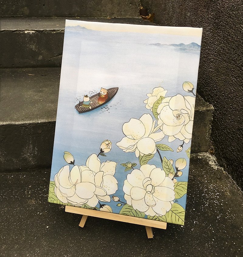 Cat Ukiyo-e-Lake Tour/Frameless Painting - โปสเตอร์ - วัสดุอื่นๆ 