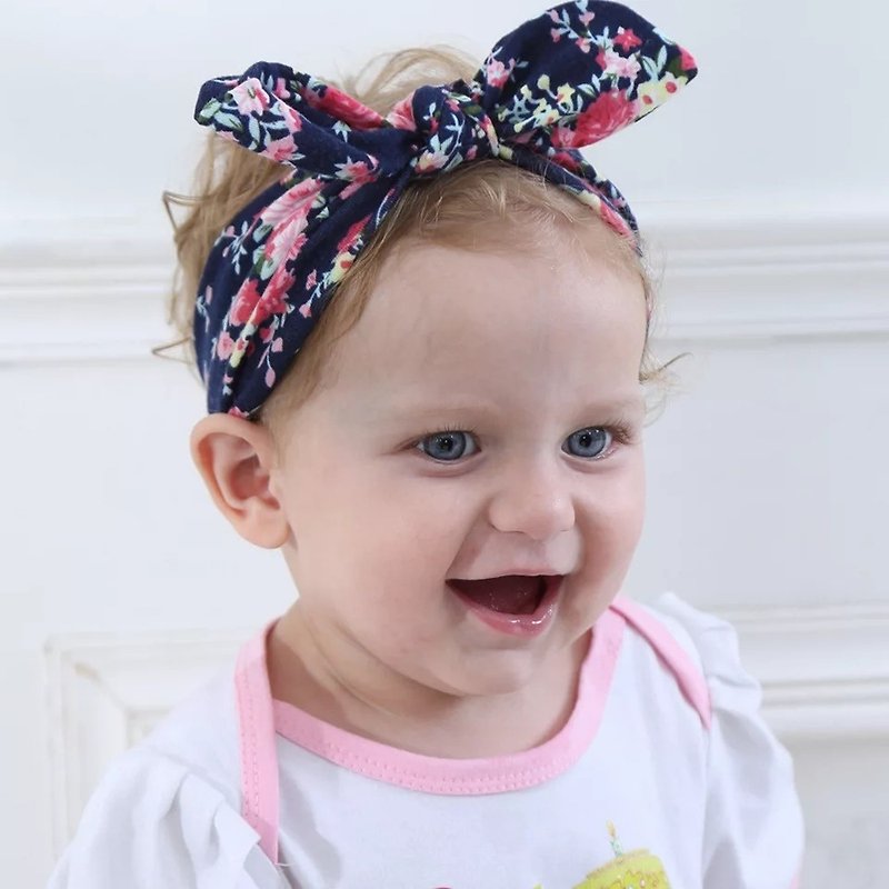 棉質柔軟印花兒童髮帶 - 嬰兒帽/髮帶 - 聚酯纖維 