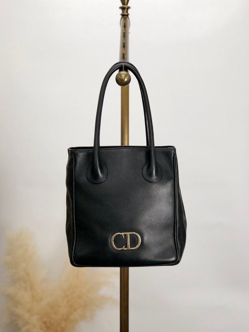 【 日本直送　名牌中古包 】Christian Dior クリスチャン ディオール トートバッグ ブラック CD レザー vintage オールド bhsg8c - 手提包/手提袋 - 真皮 黑色