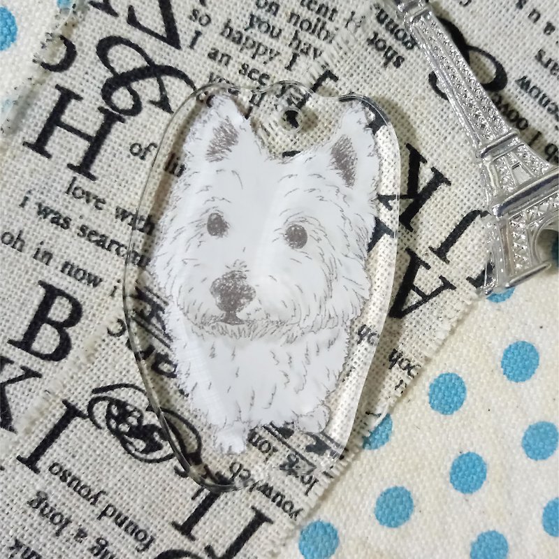 Sketch Standing - West Highland White Terrier ~ (Single Layer) Acrylic Charm (without key ring) - ที่ห้อยกุญแจ - อะคริลิค 