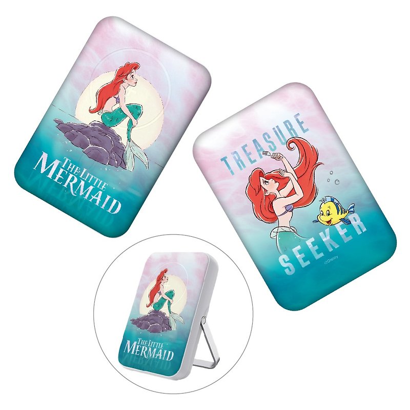 i-Smart-Disney-3 in 1 MagSafe 10000mAh Power Bank with Stand-The Little Mermaid - Chargers & Cables - Plastic Blue