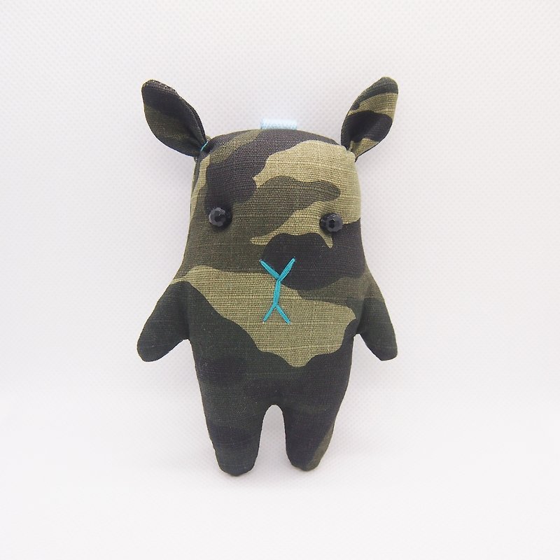 +Camouflage + Deer Keyring - พวงกุญแจ - ผ้าฝ้าย/ผ้าลินิน สีเขียว