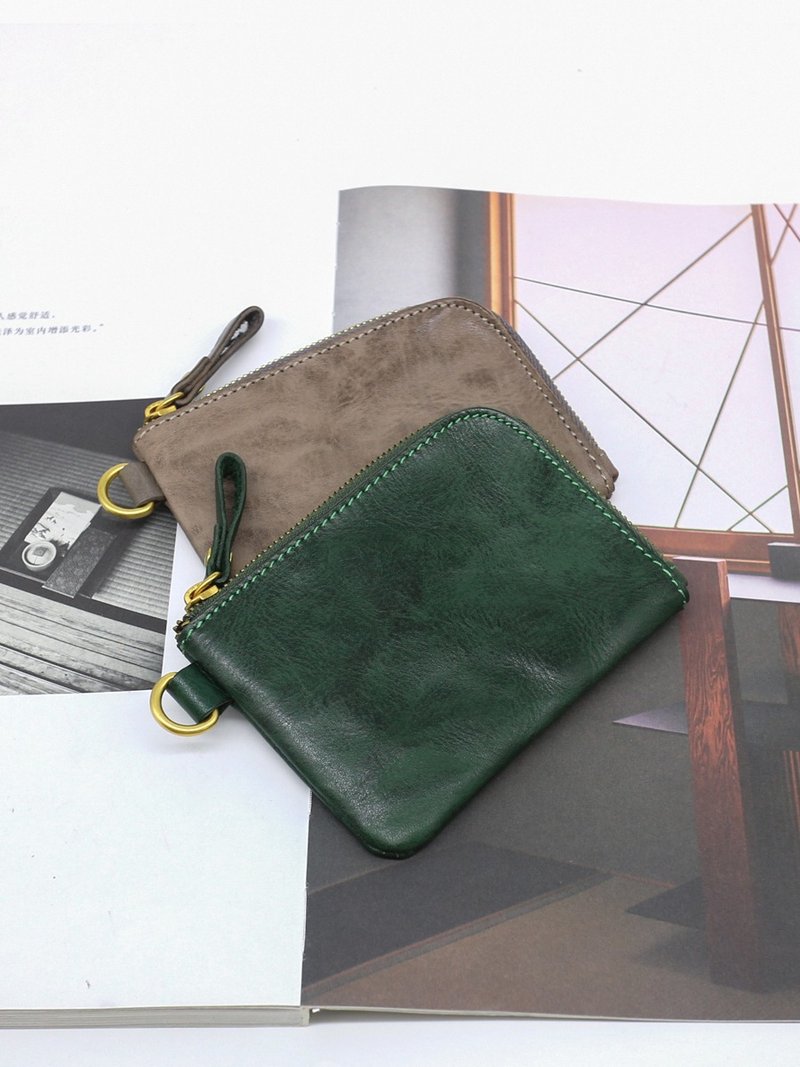 First layer cowhide card bag retro small coin purse - กระเป๋าสตางค์ - หนังแท้ 