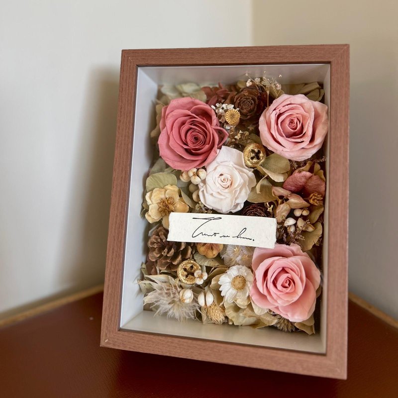 柔光プリザーブドフラワーボックス・Eternal Bloom Box - ドライフラワー・ブーケ - 寄せ植え・花 