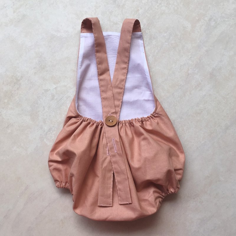 Baby Button Romper Onesie Overalls - 嬰兒連身衣/包被/包巾 - 棉．麻 粉紅色