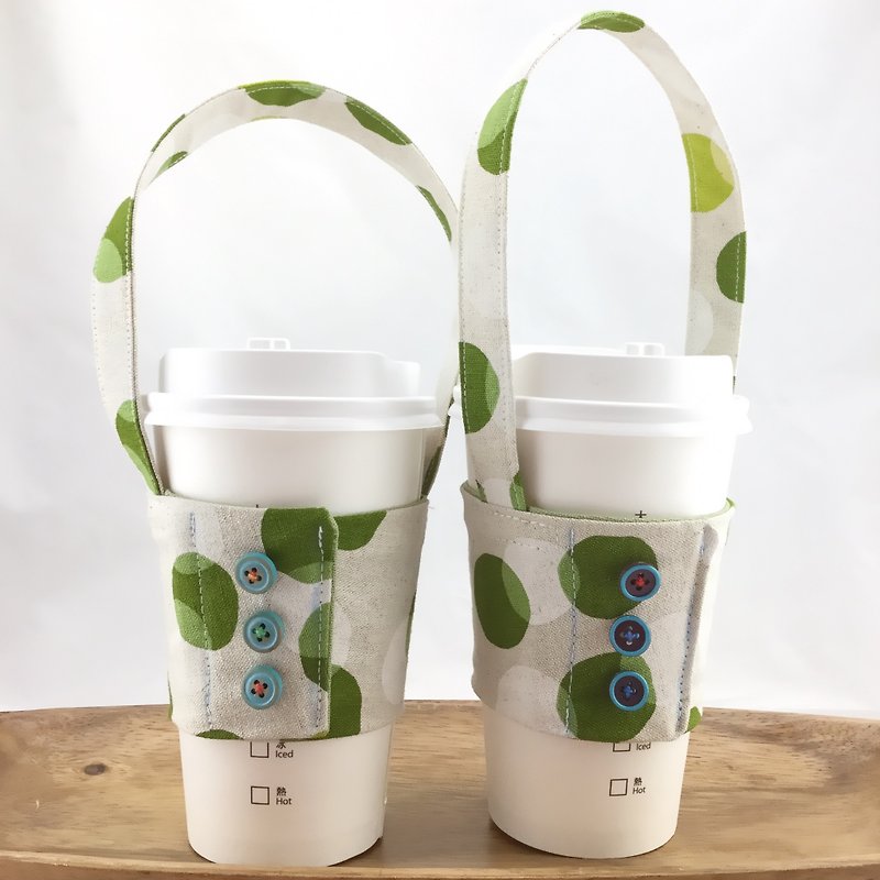 Little Spring - Beverage Cup Sets - Couples Ma Ji 2 Entry Sets / Buttons / Stationary Straw - ถุงใส่กระติกนำ้ - ผ้าฝ้าย/ผ้าลินิน 