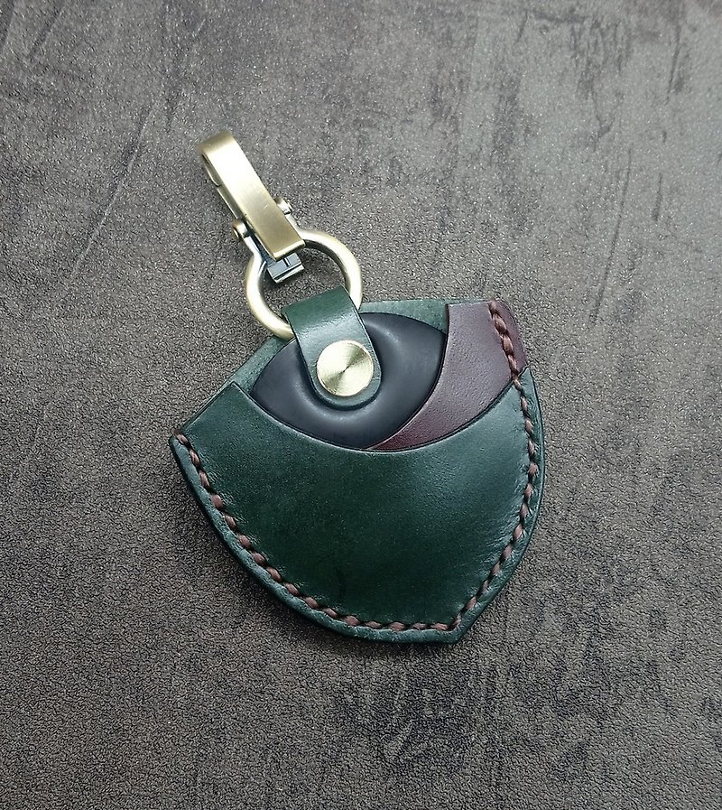 gogoro/Ai1/Ai3/EC-05/Ur1盾型鑰匙皮套(多色) - 鑰匙圈/鑰匙包 - 真皮 綠色