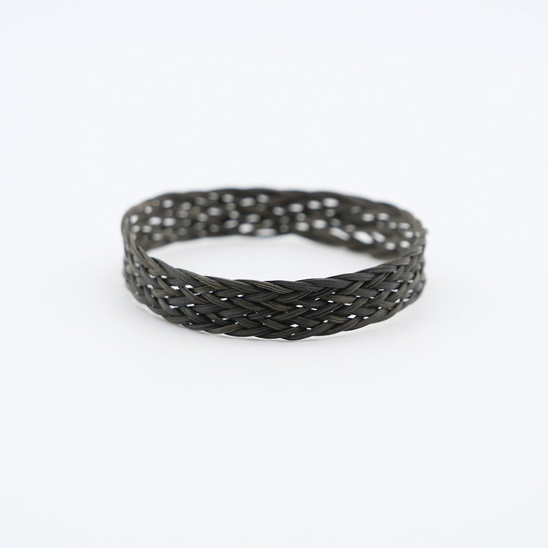 Rattan bangle/Black(S) - Bracelets - Eco-Friendly Materials Black
