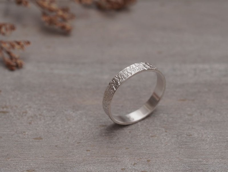 ni.kou sterling silver tree pattern single ring men's ring women's ring tail ring (wide version) - General Rings - Other Metals 