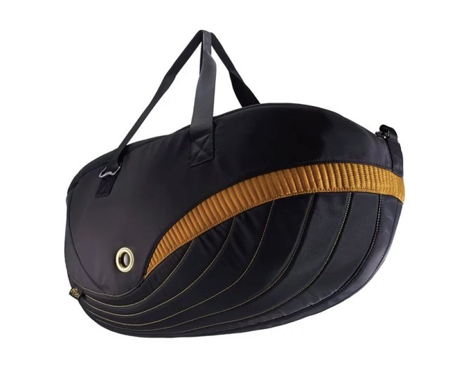 朝クリエーション本物ブルークジラボストンバッグ（L） -ブラック（BW