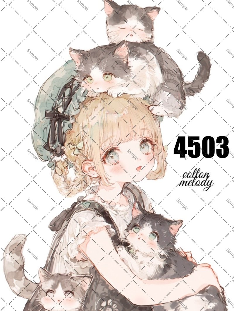 original sticker no.4503 人物ステッカー オリジナルステッカー オリジナル人物ステッカー 装飾ステッカー cotton melody - 貼紙 - 紙 