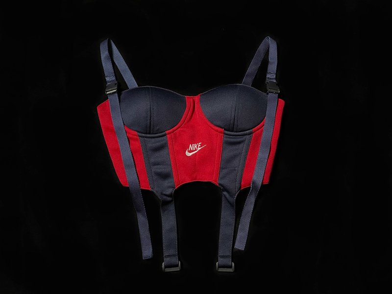 REGETHER Vintage modified sportswear cup-style strappy vest-NIKE-01 - Women's Vests - Cotton & Hemp Red