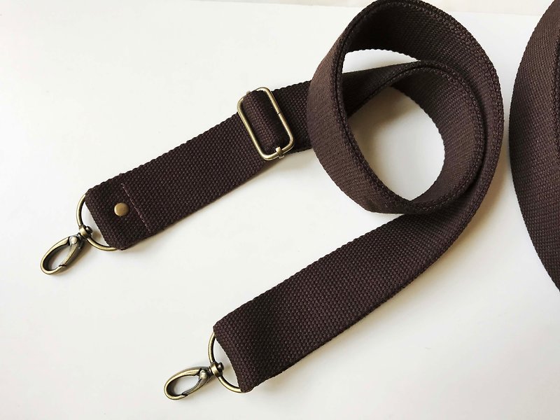 Hand-made straps, cotton woven straps, backpack back straps, wide straps - กระเป๋าถือ - ผ้าฝ้าย/ผ้าลินิน สีนำ้ตาล