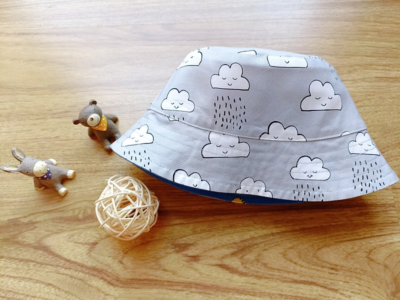 [Fisherman Hat] Smiling Cloud. Huhu is in a good mood | Handmade children's sun hats, parent-child hats and children's hats - Baby Hats & Headbands - Cotton & Hemp 