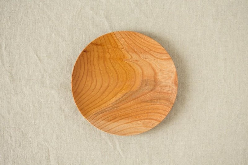 [Bimulous like ensure minute] tree 18cm 03 of the potter's wheel grind of wooden plate Zelkova (Zelkova) - Small Plates & Saucers - Wood Khaki