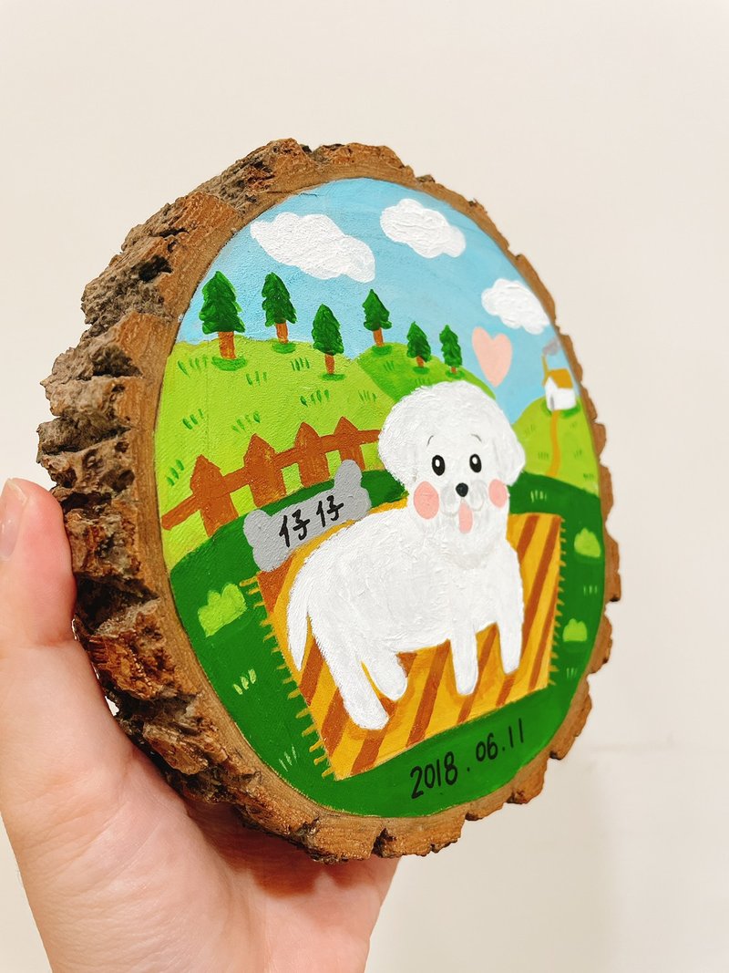 寵物--客製香樟木畫作(含畫架) - 似顏繪/客製畫 - 木頭 多色