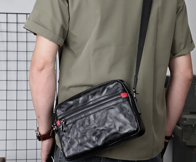 Casual Genuine Leather Men's Crossbody Shoulder Bag Portable