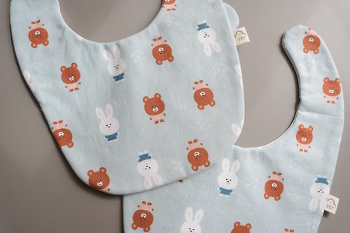 紜朵工坊｜精緻手作縫紉 韓國綠兔 寶寶圍兜兜 方兜