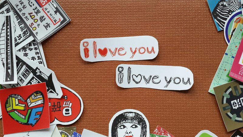 (i love you) Li-good-waterproof sticker, luggage sticker NO.7 - Stickers - Plastic 