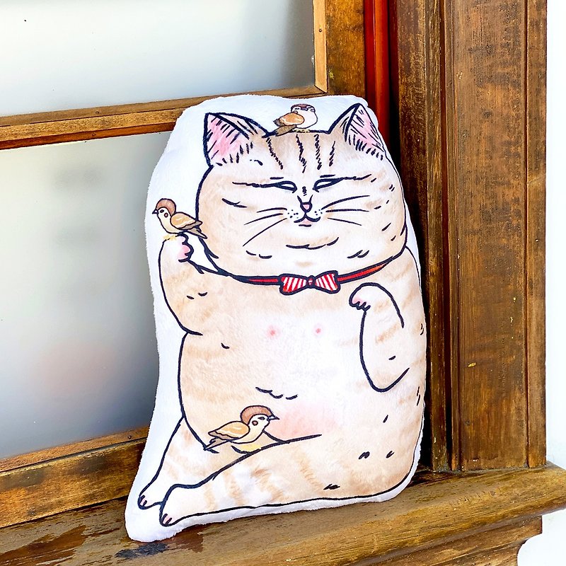 Sparrow killer Cat / Pillow - Pillows & Cushions - Other Materials Orange
