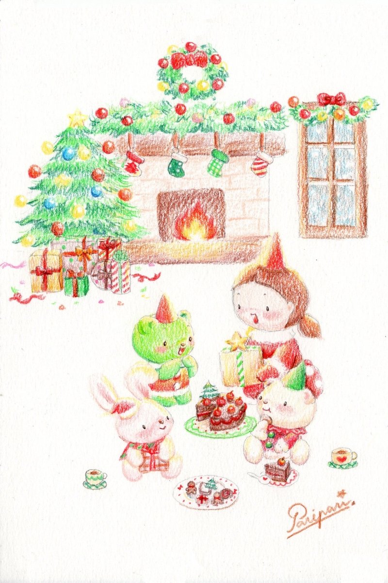 Christmas Time - Fireplace | X'MAS POSTCARD - 卡片/明信片 - 紙 多色