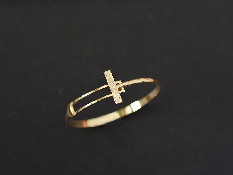 Geometric Rectangle Textured Layered Bracelet | 18K Gold Plated Bronze Women's Valentine's Day Gift - สร้อยข้อมือ - ทองแดงทองเหลือง สีทอง