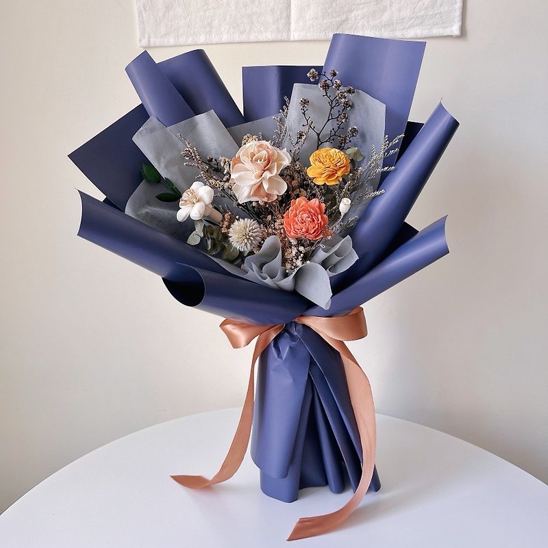 寶藍星夜 乾燥花束 畢業花束 - 乾花/永生花 - 植物．花 藍色