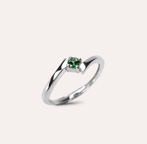 安的珠寶 AND Jewel AND 沙弗萊 綠色 圓形 3mm 戒指 蛻變系列 Interlace 天然寶石
