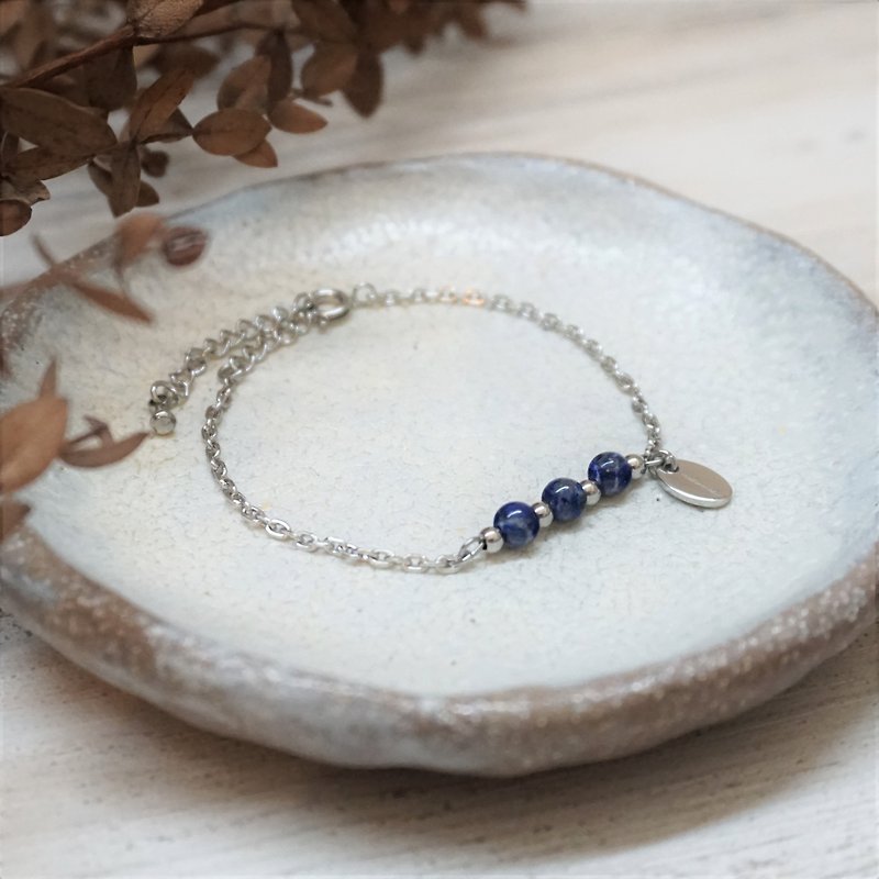 modomodo birthstone bracelet-December birthstone-Lapis lazuli - สร้อยข้อมือ - เครื่องประดับพลอย สีน้ำเงิน