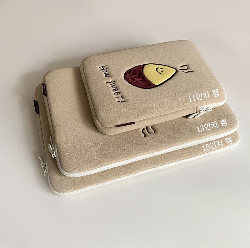 【現貨】Hot Kumi Pouch 11/13/15吋 平板電腦保護套 - 電腦袋 - 棉．麻 卡其色
