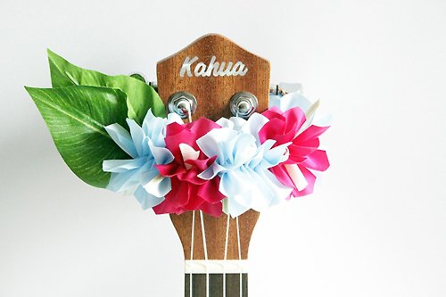 Ukuhappy (Hawaiian Ribbon Accessory) 尤克里里专用的缎带饰品 烏克麗麗 尤克里里背带 九重葛 吉他吊飾