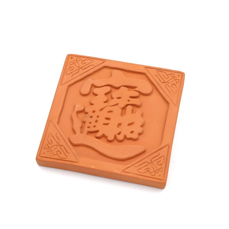 招財進寶 磚雕吸水杯墊 - 杯墊 - 其他材質 