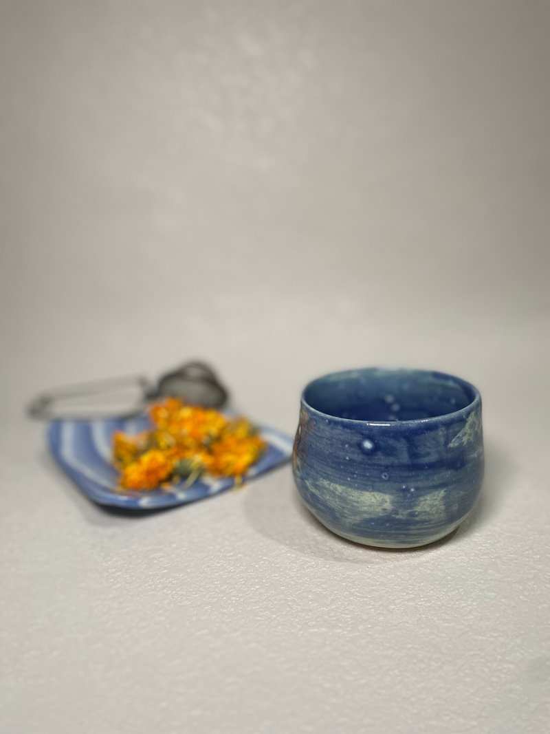 Blue Starry Night Blue Handmade Ceramic Cup - Sky Aesthetics Series - Cups - Pottery Blue